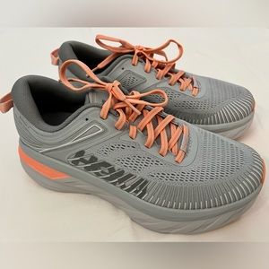 Hoka One One Bondi 7 - Womens 7.5W - Gray/Peach New